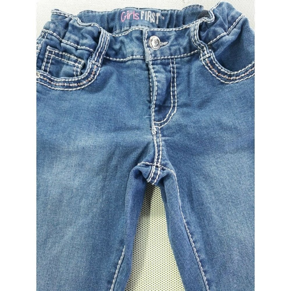 Girls First Skinny jeans Sz10 rear pocket embellis - Picture 3 of 8